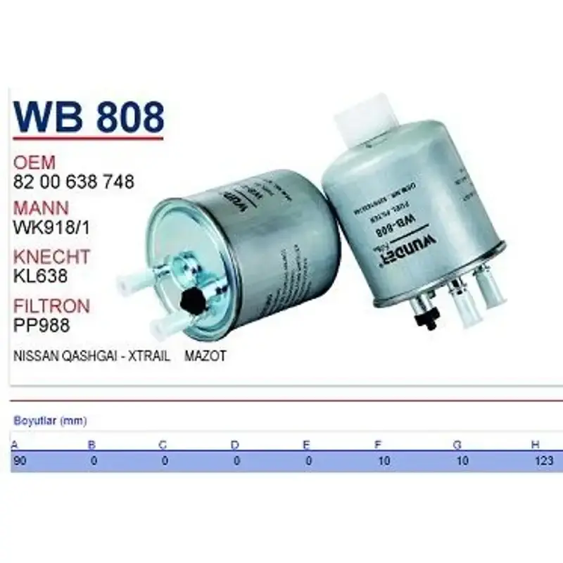 WUND-WB 808 Filtru combustibil - Calitate premium
