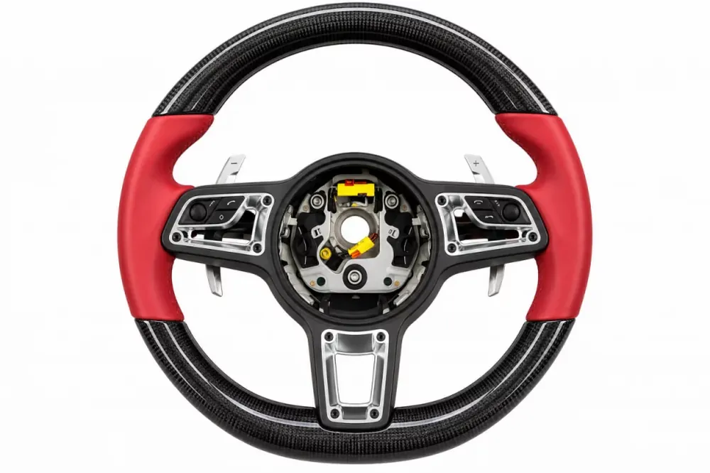Comandă simplu | Porsche 911 (997) 2004–2012 Volan (2008-2012, Carbon + Rosu)